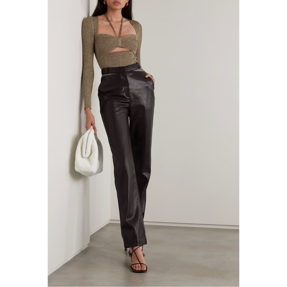 Jonathan Simkhai Alexia Knit Long Sleeve Top sweater dune chocolate tan - Picture 8 of 11